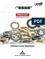 Price List: Spring Lock Washers