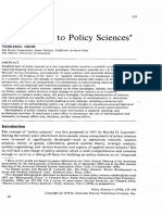 Prolegomena To Policy Sciences