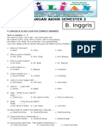 Soal UAS Bahasa Inggris Kelas 2 SD Semester 2 Dan Kunci Jawaban