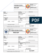 Sample Pass/gate Slip