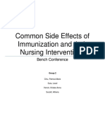 Common Side Effects of Immunization and Their Nursing Interventions