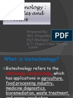 Biotechnology: Principles and Processes: Prepared By: Mrs. Priyanka Tyagi PGT (Biology) K.V. Dogra Lines Meerut Cantt