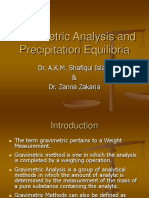 Gravimetric Analysis and Precipitation Equilibria