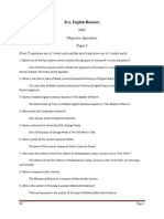 History of English Literature Objective Questions Including Tag Questions PDF