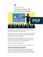 How To Structure A Theory of Knowledge (TOK) Presentation: The Development Section