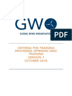 2018-10-01 GWO Training Provider Criteria Version 7