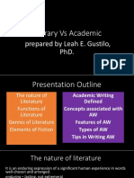 Literary Vs Academic Day 1