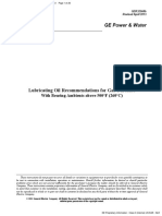 Lubricating Oil Recommendations For Gas Turbines: GE Power & Water