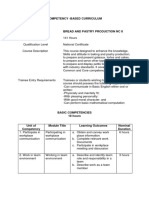 Competency - Based Curriculum A. Course Design Bread and Pastry Production NC Ii