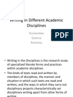 Different Disciplines
