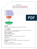 Adjective Definition and Its Types With Examples PDF