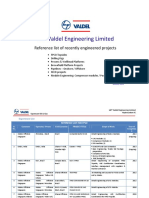 Engineering - L&T - Valdel - EXPERIENCE LIST Upstream Engg