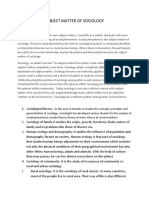 Subject Matter of Sociology PDF