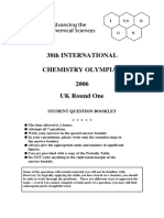 38Th International Chemistry Olympiad 2006 UK Round One: Student Question Booklet