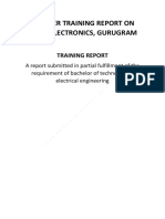Summer Training Report On Delta Electronics, Gurugram