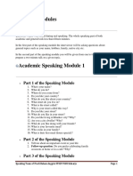 Speaking Modules: Part 1 of The Speaking Module