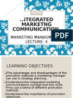 Integrated Marketng Communication: Marketing Managment-Ii Lecture-4