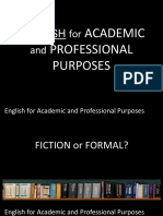 English For And: Academic Professional Purposes