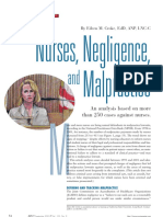 Nurses, Negligence, Malpractice: An Analysis Based On More Than 250 Cases Against Nurses