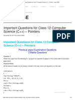 Important Questions For Class 12 Computer Science (C++) - Pointers - Learn CBSE