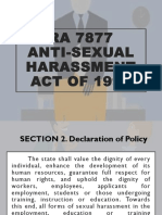 RA 7877 Anti-Sexual Harassment ACT OF 1995