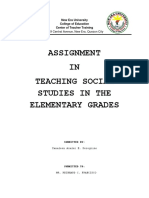 Assignment IN Teaching Social Studies in The Elementary Grades