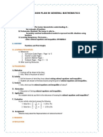 Daily Lesson Plan in General Mathematics