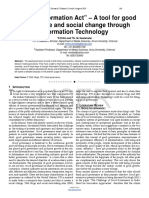 Right To Information Act A Tool For Good Governance and Social Change Through Information Technology