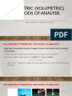 Titrimetric (Volumetric) Methods of Analysis PDF
