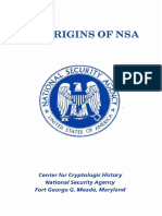 The Origins of Nsa: Center For Cryptologic History National Security Agency Fort George G. Meade Maryland