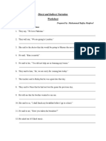 Worksheet Direct and Indirect Narration 