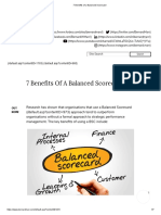 7 Benefits of A Balanced Scorecard