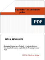 Nursing Management of The Critically Ill Patient