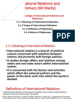 International Relations and Diplomacy (60 Marks)