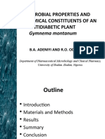 Antimicrobial Properties and Phytochemical Constituents of An Antidiabetic Plant