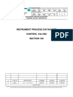 Instrument Process Datasheet Control Valves Section 100: Technologies Technologies