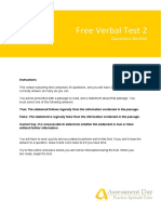 Verbal Reasoning Test2 Questions