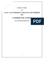 Communication: Past and Present Means and Modes OF