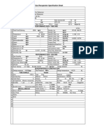 Hot Gas Recuperator Specification Sheet