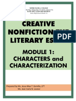 MODULE 1 - CHARACTERS and CHARACTERIZATION