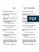 Moles 11 - General Calculations Moles 11 - General Calculations