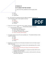 Reporter: Roel C. Matubang Jr. Topic: The Structure of Subject Matter Content