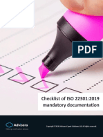 Checklist of ISO 22301:2019 Mandatory Documentation: - All Rights Reserved. 1