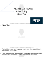 Talent Battle Live Training Verbal Ability - Cloze Test