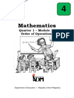 Mathematics: Quarter 1 - Module 18 Order of Operations