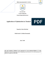 Applications of Optimization in Chemical Engineering: S F Assessment