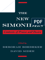 Deborah Boedeker, David Sider. The New Simonides: Contexts of Praise and Desire.