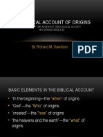 The Biblical Account of Origins: by Richard M. Davidson