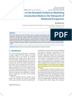 A Study On The Branded Content As Marketing Communication Media in The Viewpoint of Relational Perspective