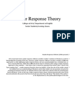 Reader Response Theory: College Od Arts/ Department Od English Senior Students/evening Classes